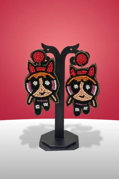 Red Power Pufff Earrings