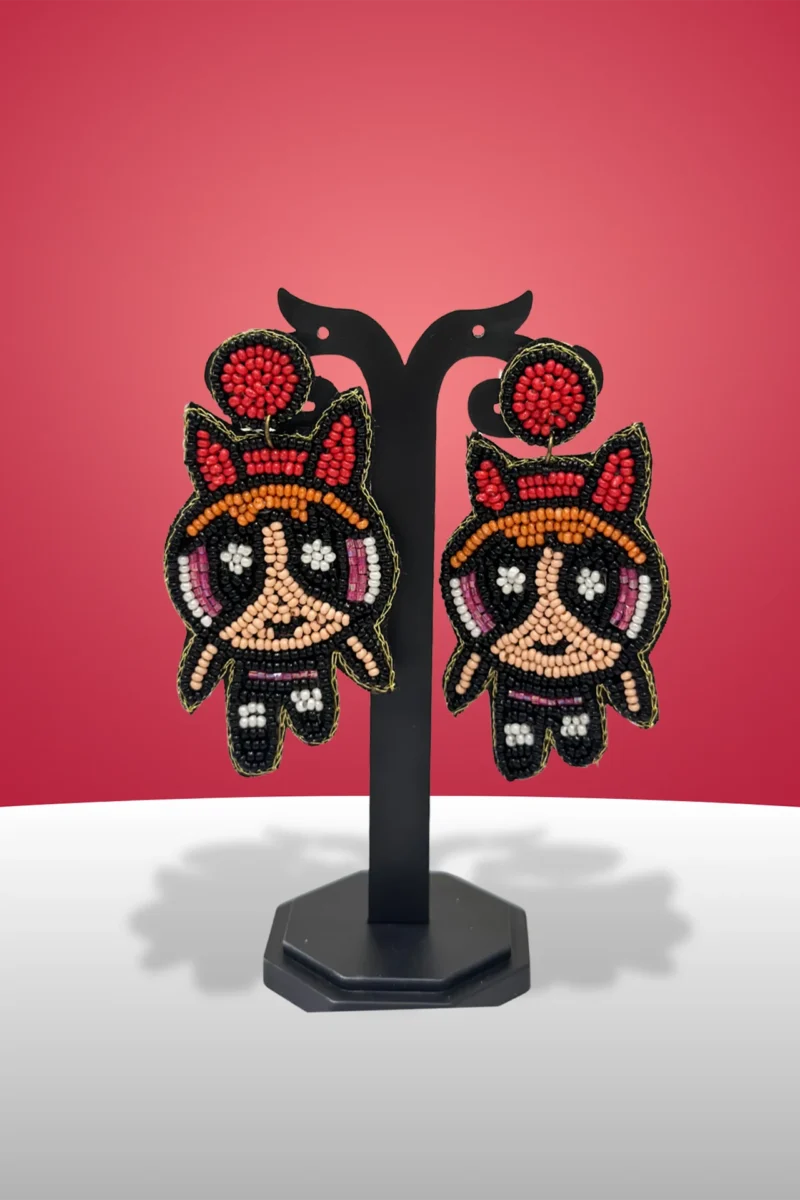 Red Power Pufff Earrings