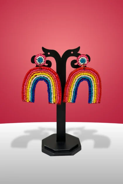 Rainbow Beaded Handmade Earring