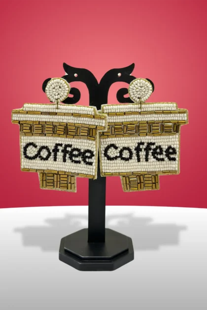 Coffee Beaded Earrings